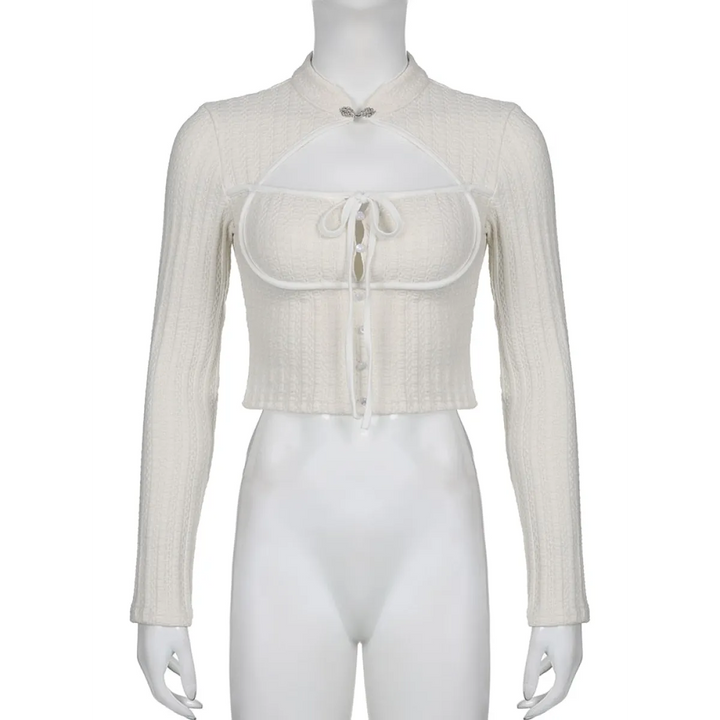 Elegant Button Crop Top