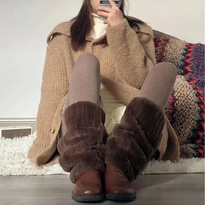 Faux Fur Leg Warmers – Harajuku Plush Lolita Boot Covers