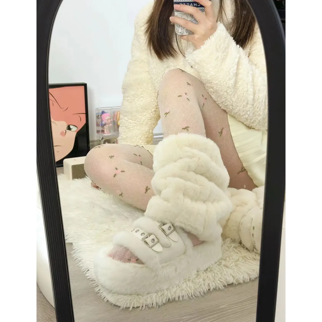 Faux Fur Leg Warmers – Harajuku Plush Lolita Boot Covers