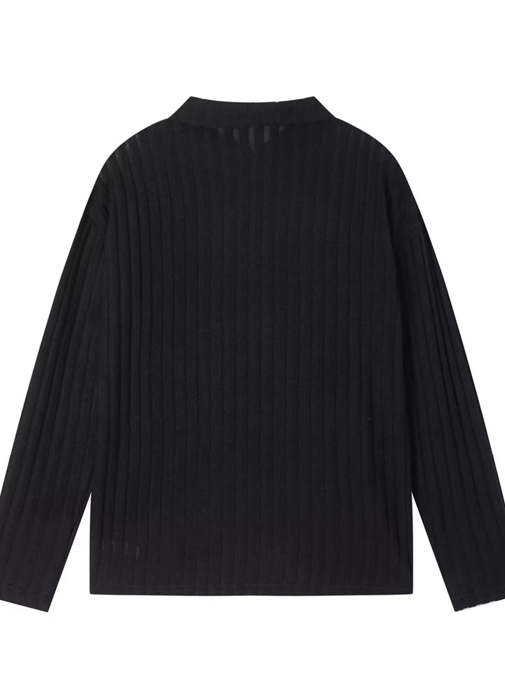 Ribbed Knit Top and Pants Set