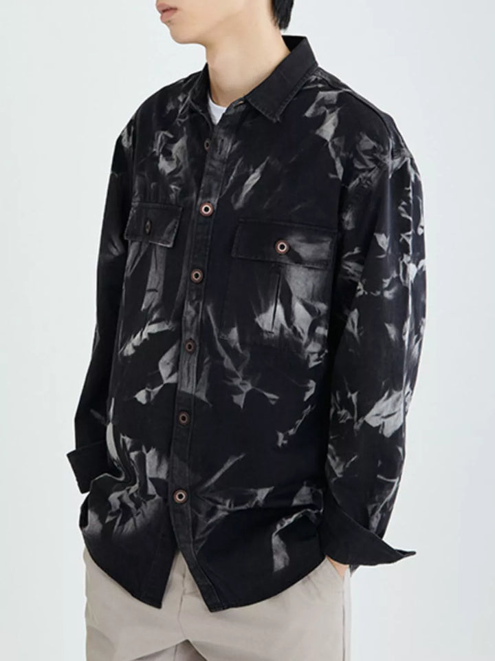 Men's Plus Size Printed Button Up Shirt
