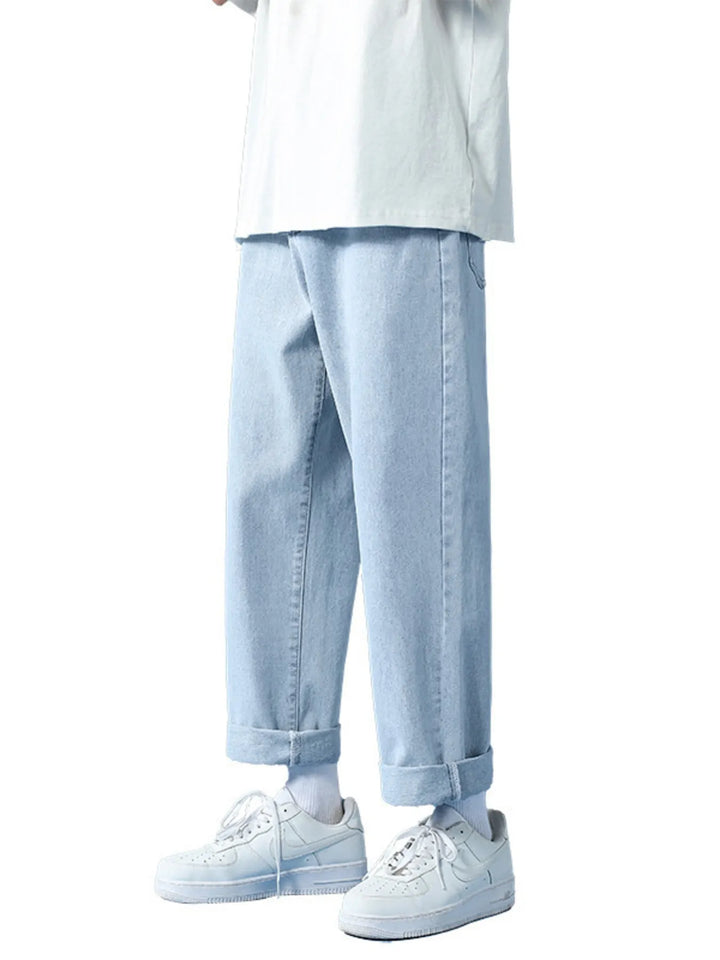 Men's Full Size Relaxed Fit Cuffed Hem Jeans Plus Size