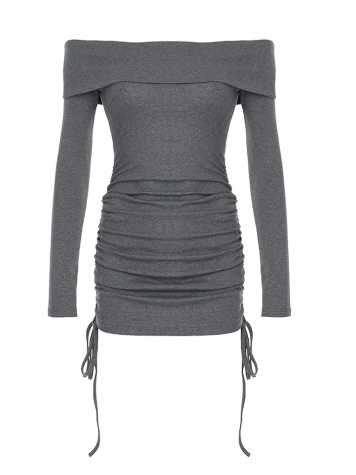 Off-Shoulder Ruched Bodycon Mini Dress