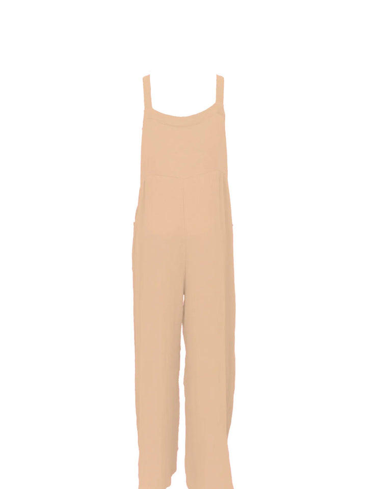 Full Size Casual Wide Leg Textured Overalls Plus Size