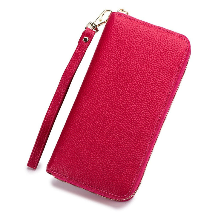 Tassel Top-grain Leather Zippered Womens Wallet