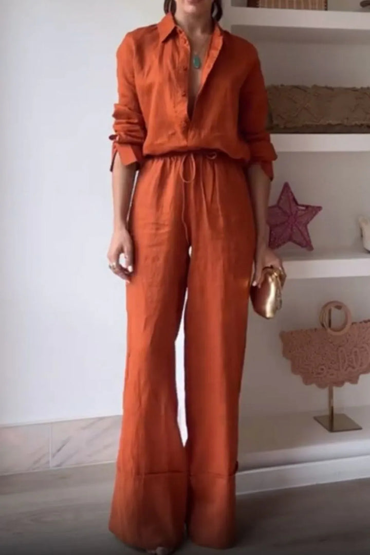 Button Down Shirt and Drawstring Pants