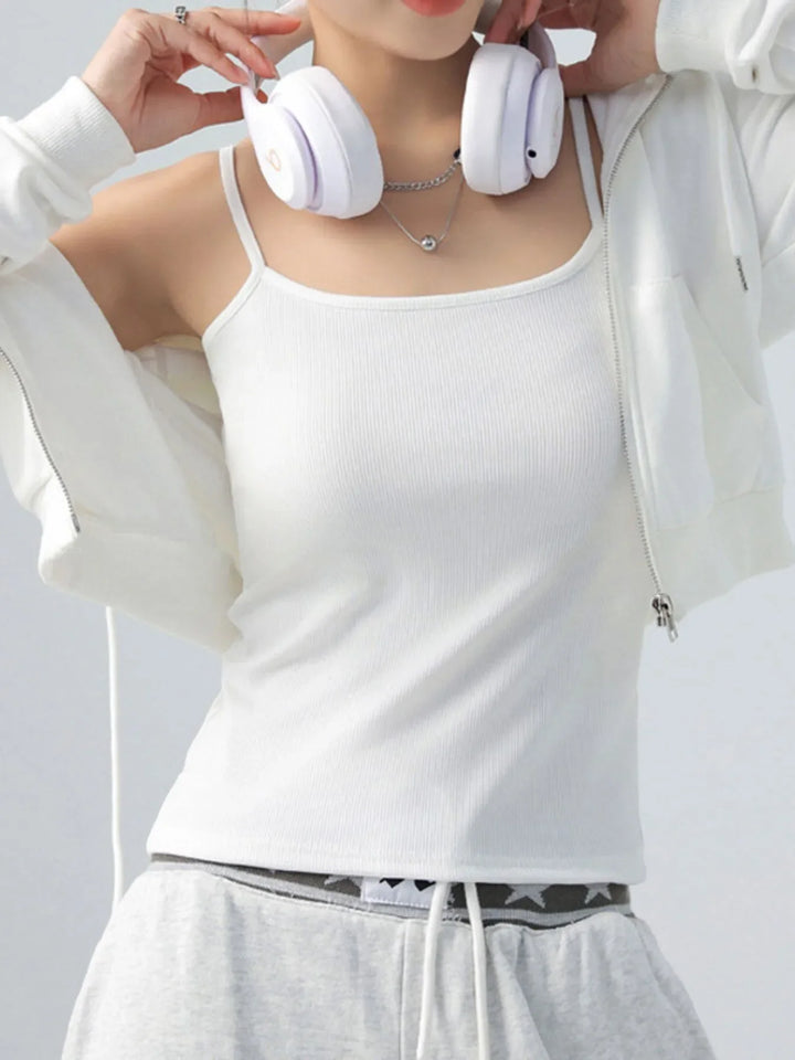 Ribbed Scoop Neck Cami Top