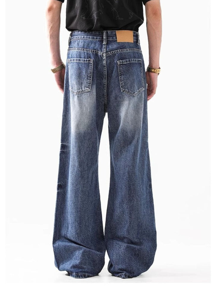 Men's Washed Wide Leg Jeans