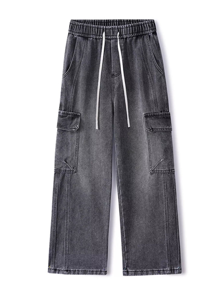 Men's Full Size Wide Leg Cargo Jeans Plus Size