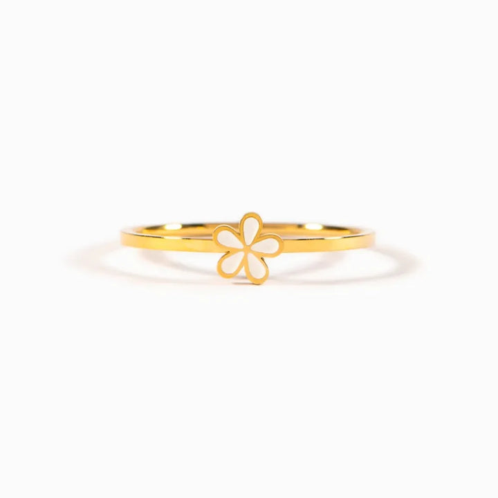 925 Sterling Silver Enamel Flower Ring