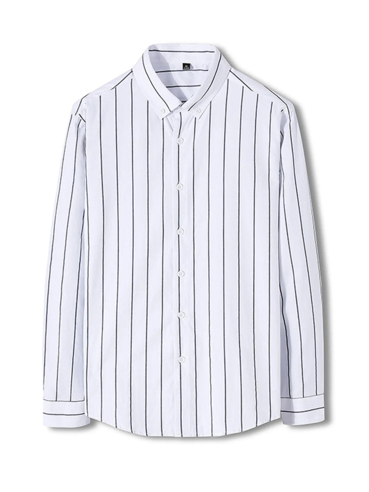 Men's Plus Size Classic Striped Long Sleeve Shirt