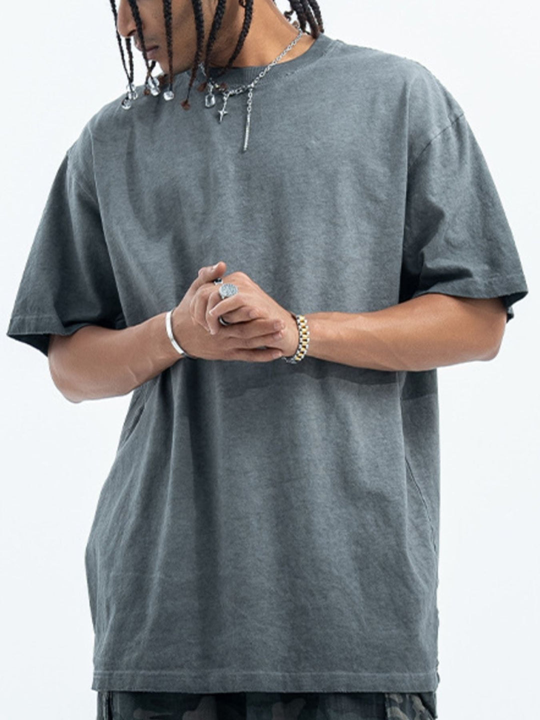 Men's Vintage Wash Round Neck T-Shirt