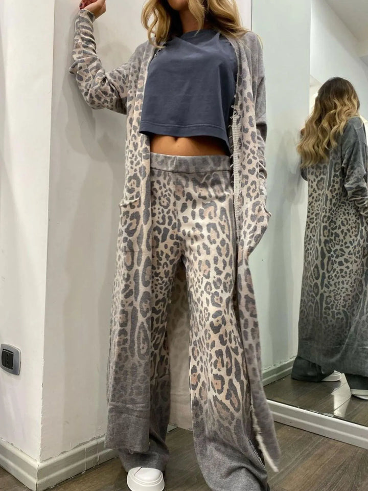 Long Sleeve Longline Outerwear and Pants Set