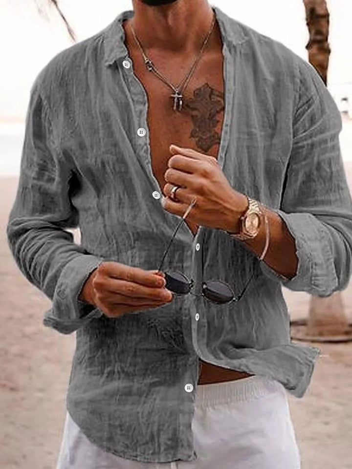 Men's Full Size Button Up Long Sleeve Shirt Plus Size