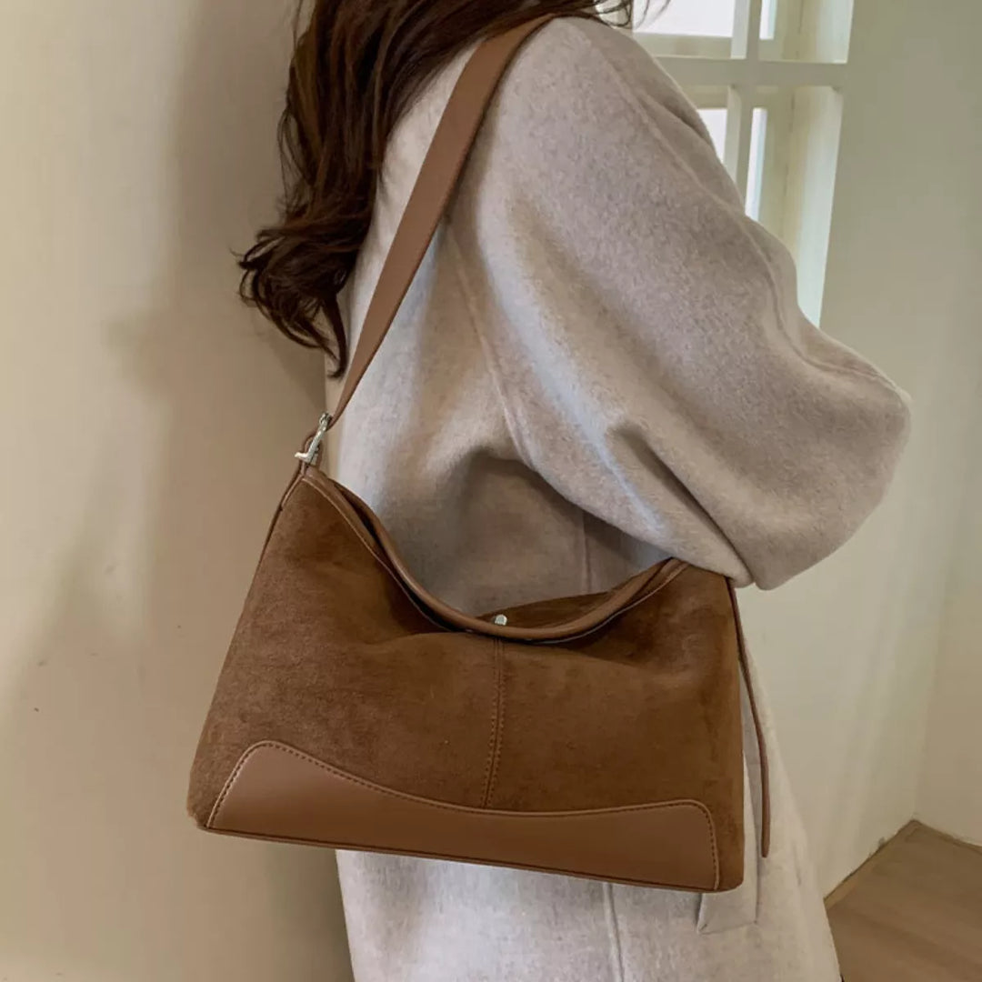 Suede Crossbody Bag with Adjustable Strap