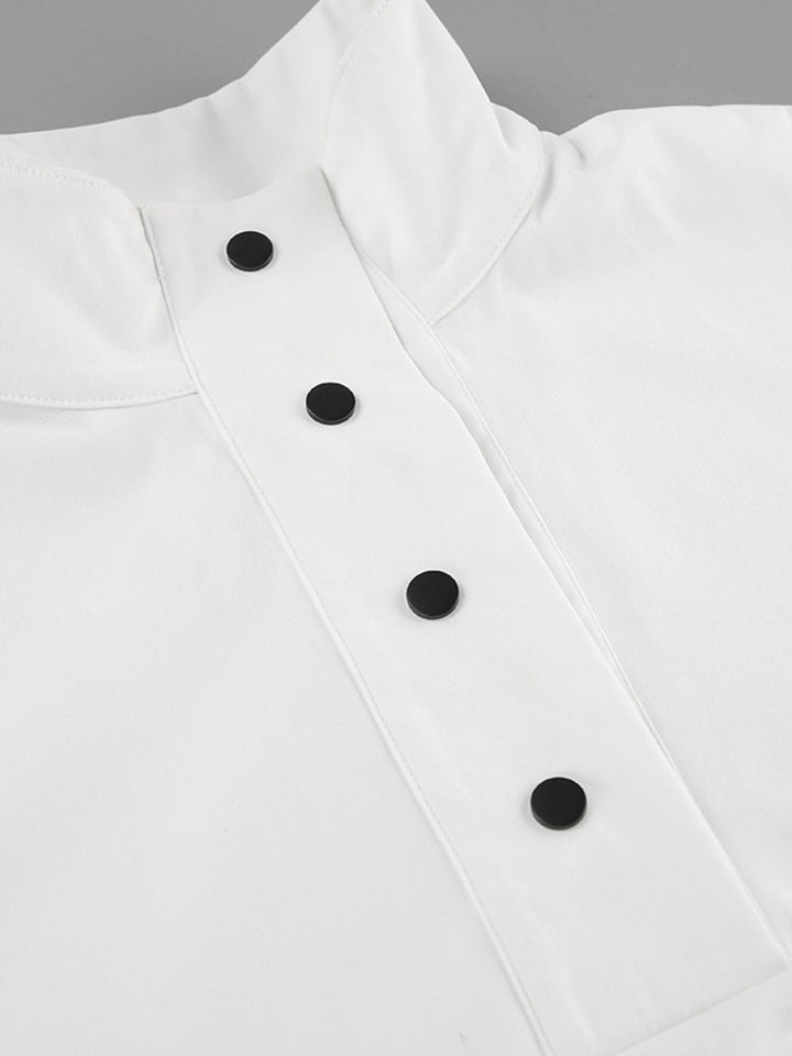 Snap Detail Long Sleeve Top and Shorts Set
