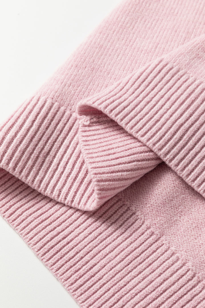 Pink Corded Love Script Graphic Baggy Sweater