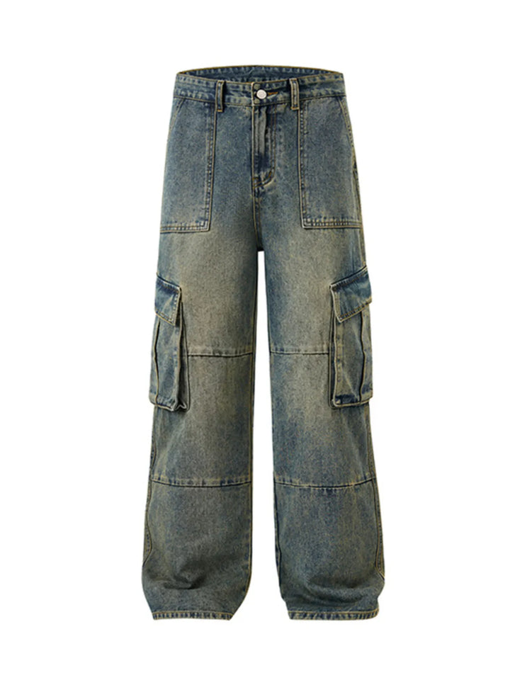 Men's Full Size Wide Leg Cargo Jeans Plus Size