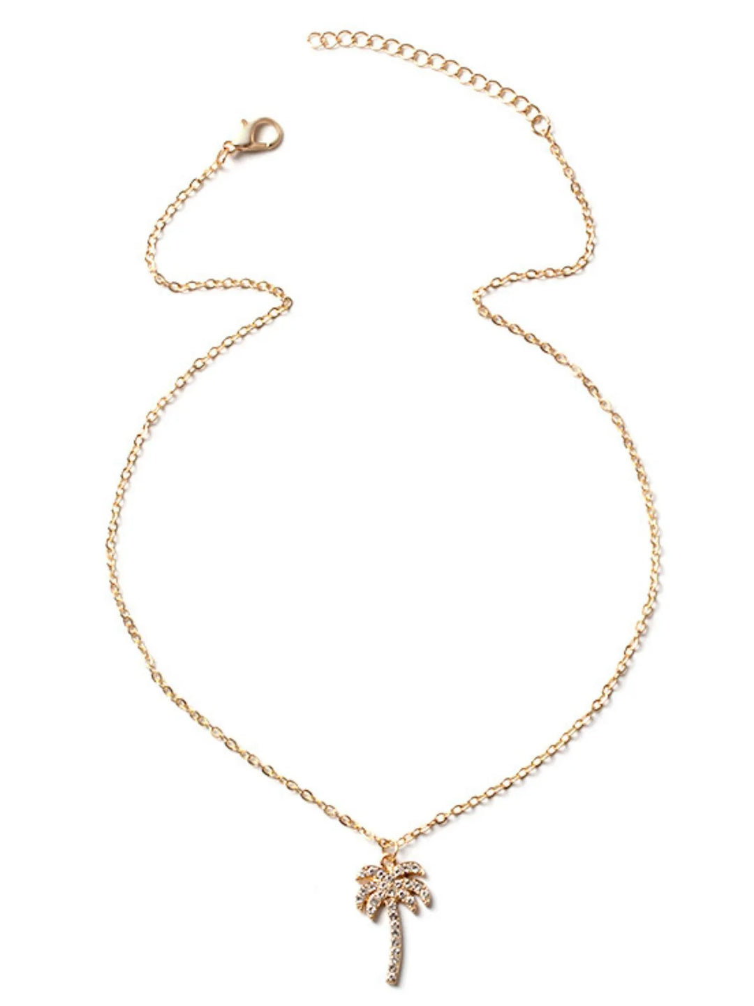 Zircon Palm Tree Pendant Necklace