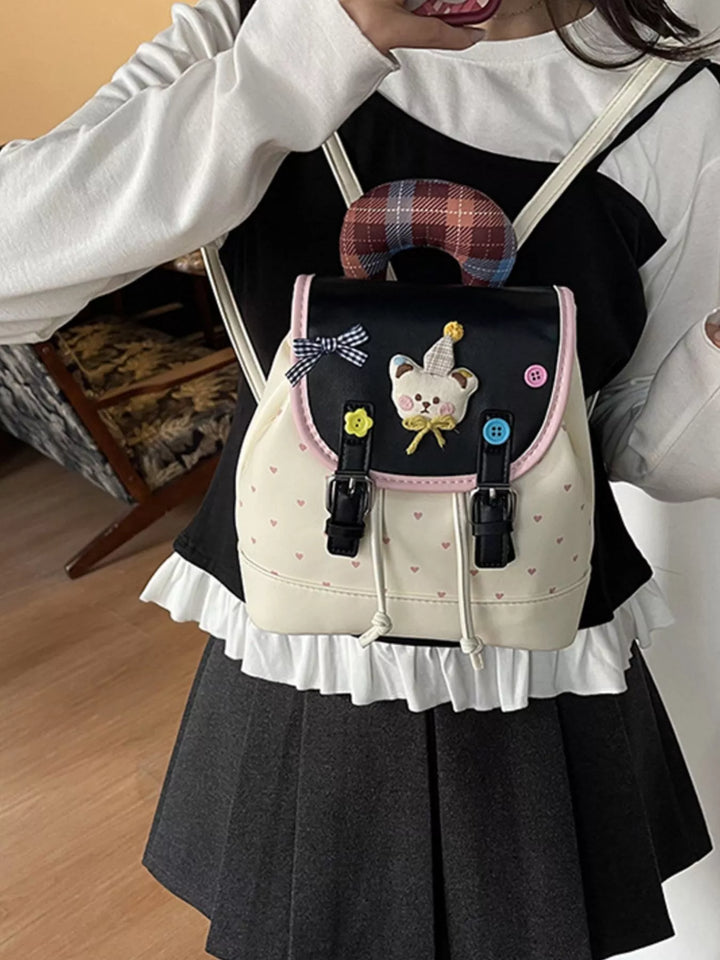 Cartoon Bear Decorated Backpack Bag