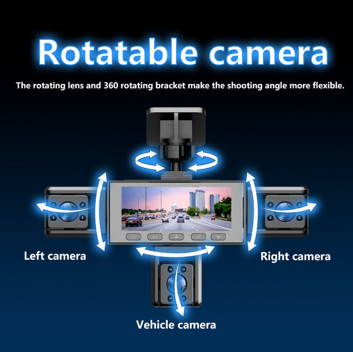 Five Camera Driving Recorder, 1080P High-definition Night Vision, Mobile App For Viewing Videos