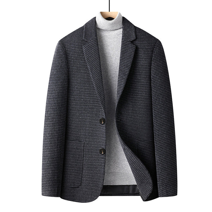 Autumn And Winter Solid Color Short Wool Woolen Men's Suit