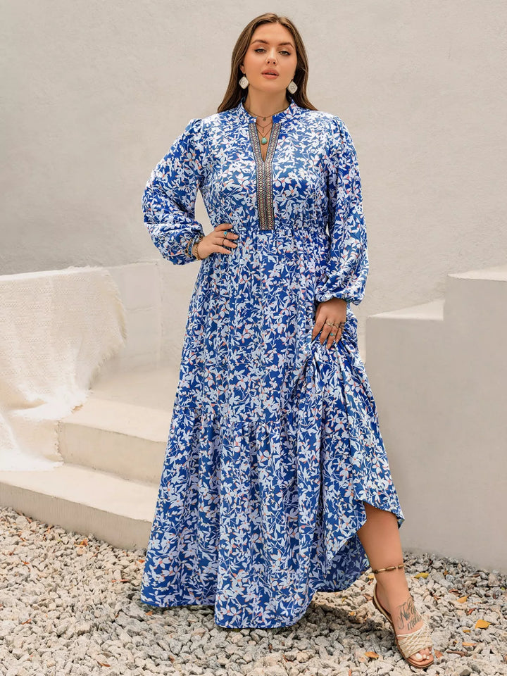 Plus Size Floral Print Bohemian Maxi Dress