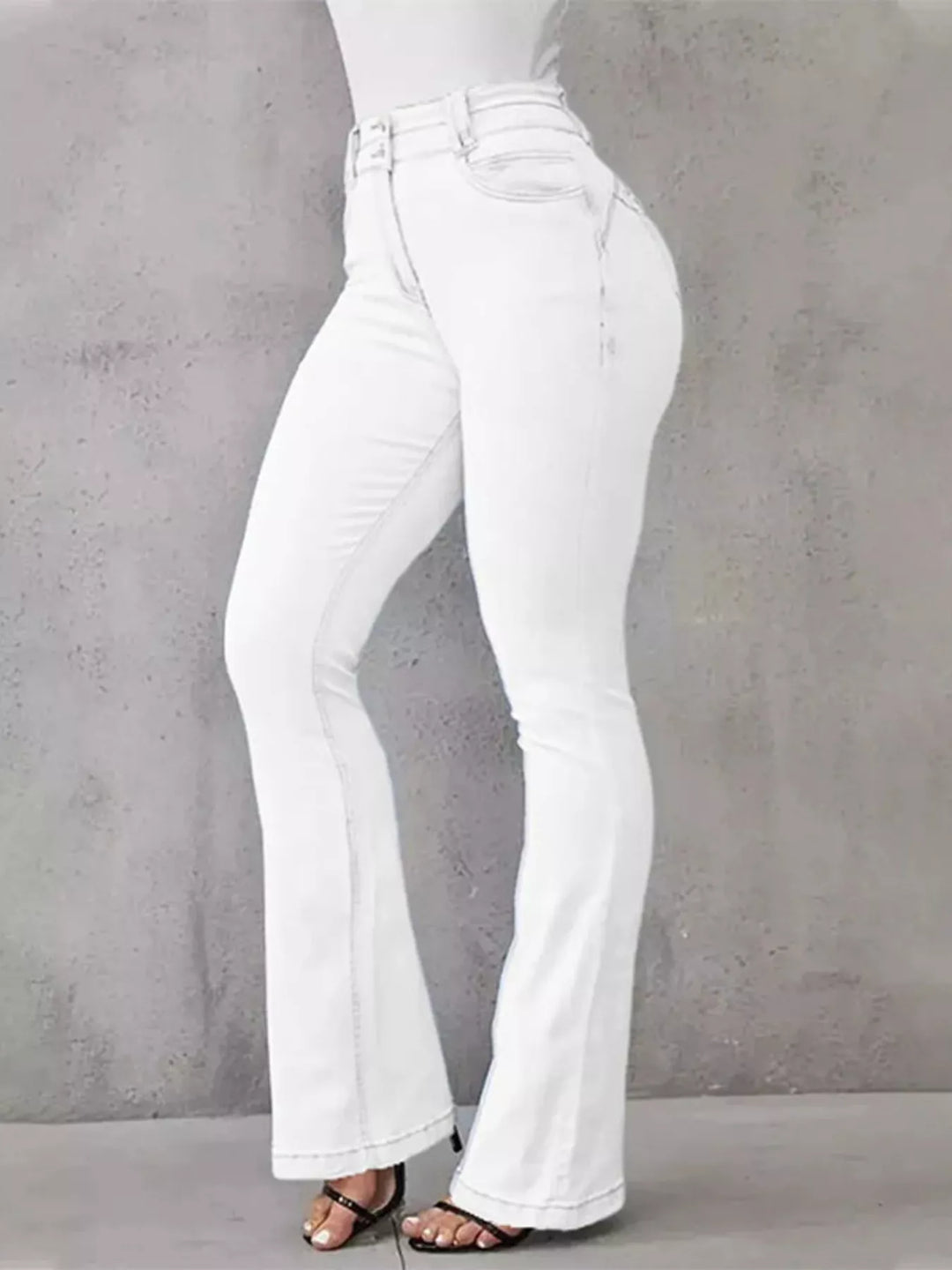 Full Size Wash High-Waisted Flare Jeans Plus Size