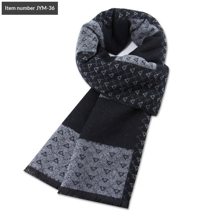 Mens Wool-Blend Plaid Scarf Winter Warmth & Extra Thickness