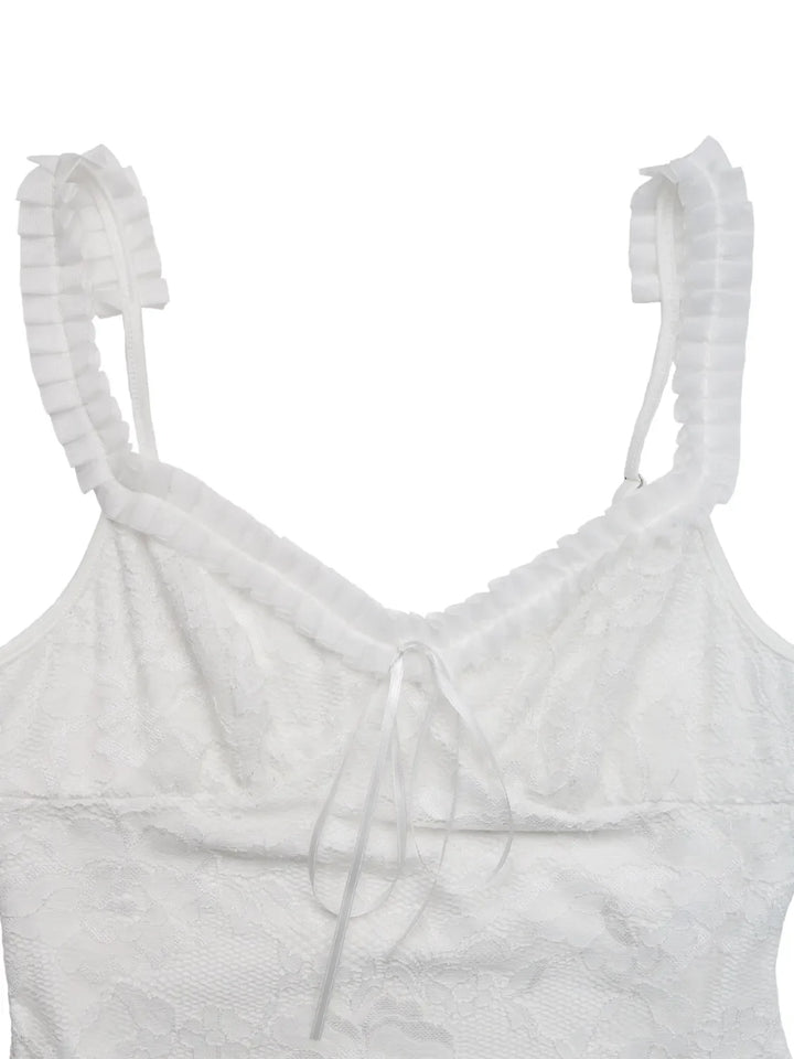 Lace Frill Strap Bodysuit