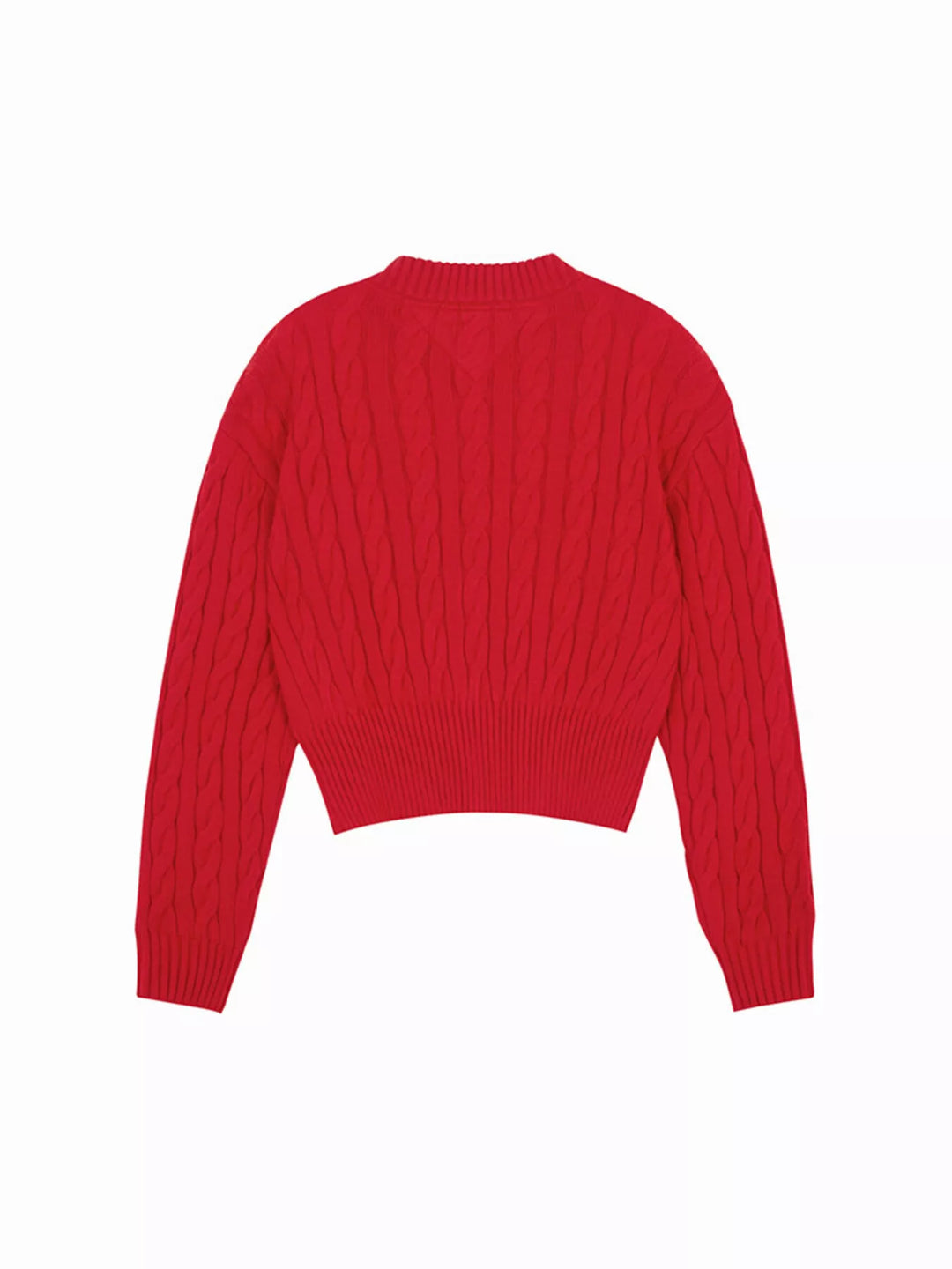Cable-Knit Button-Front Cardigan