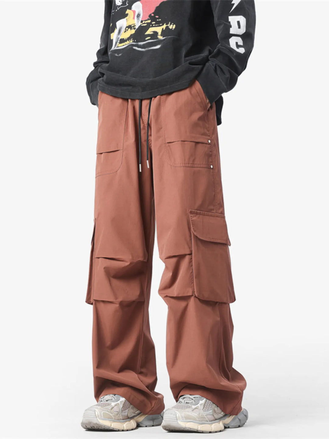 Men's Plus Size Wide Leg Cargo Pants