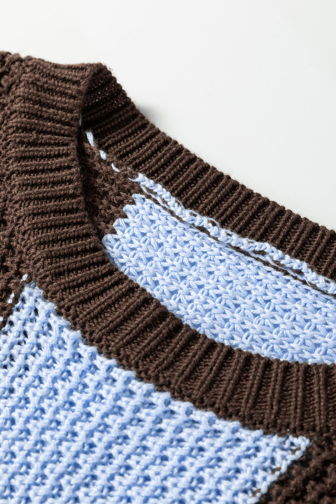 Myosotis Striped Color Block Thermal Textured Knit Drop Shoulder Sweater