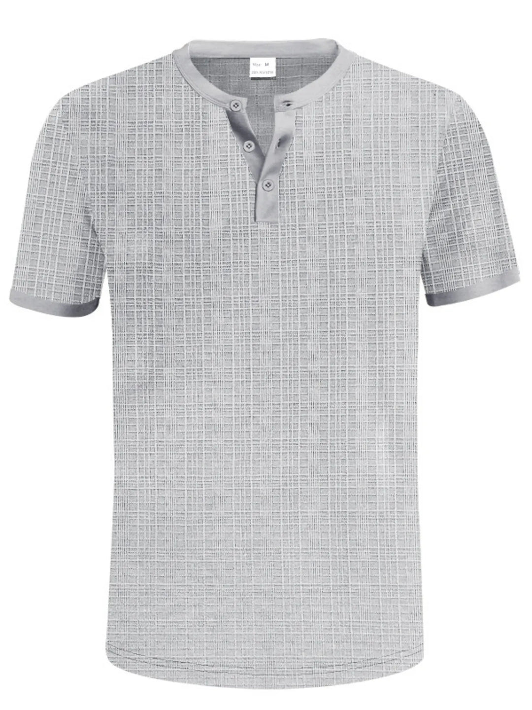 Men's Full Size Button Detail Short Sleeve Top Plus Size