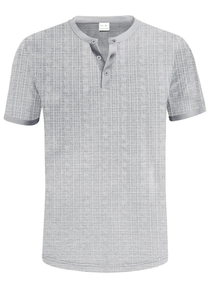 Men's Full Size Button Detail Short Sleeve Top Plus Size
