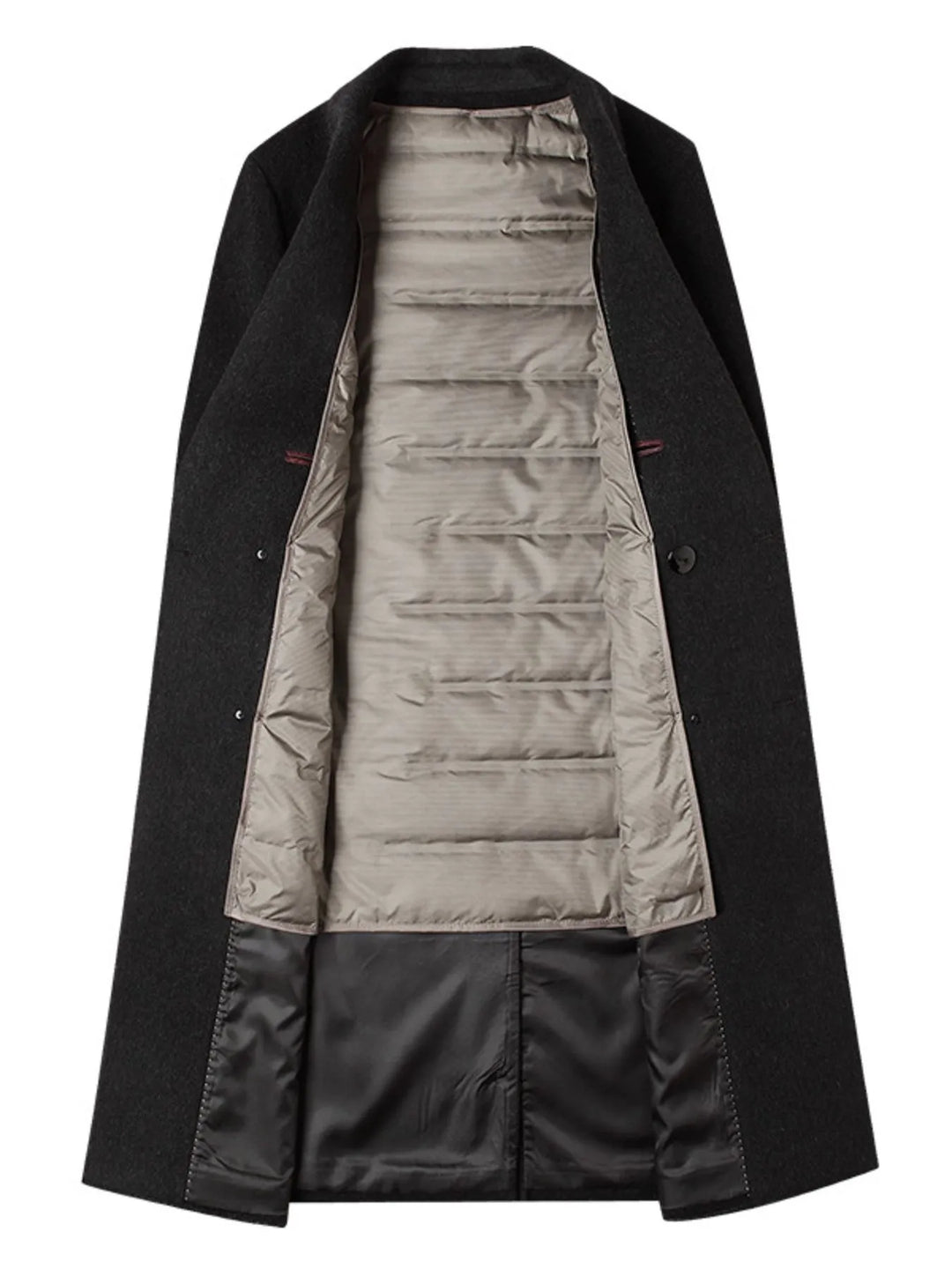 Men's Plus Size Double-Breasted Wool Overcoat