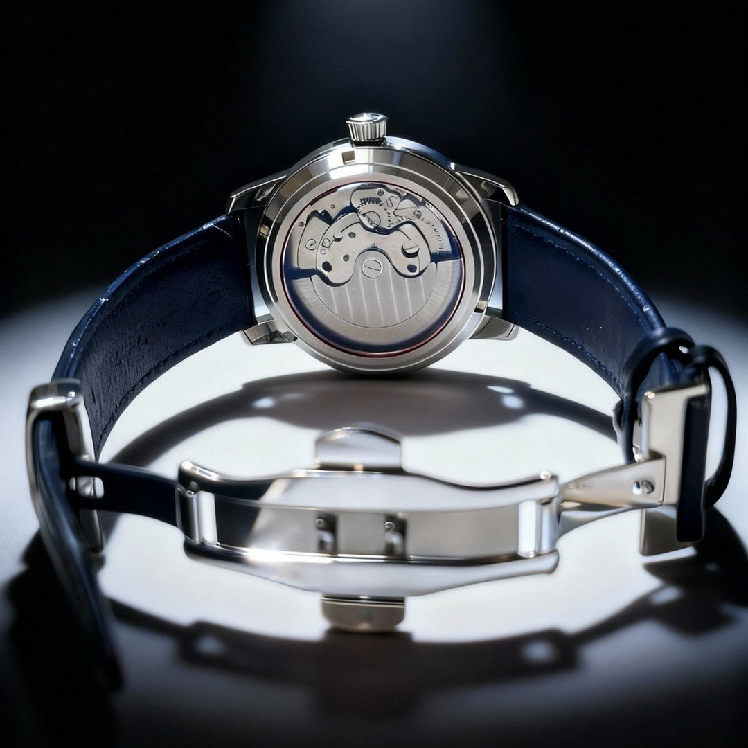 Mens Openwork Moon Phase Tourbillon Automatic Mechanical Watch