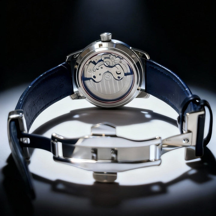 Mens Openwork Moon Phase Tourbillon Automatic Mechanical Watch