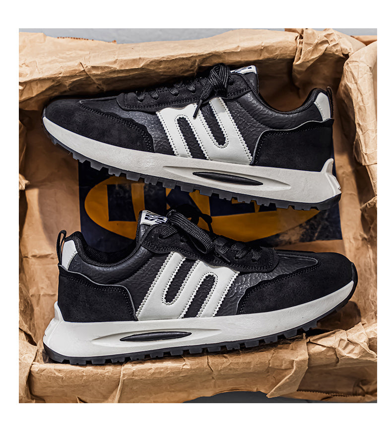 Men's Trendy Retro Cortez Sneakers, New Leather Running Shoes, Lightweight Soft Sole Casual Sports Shoes