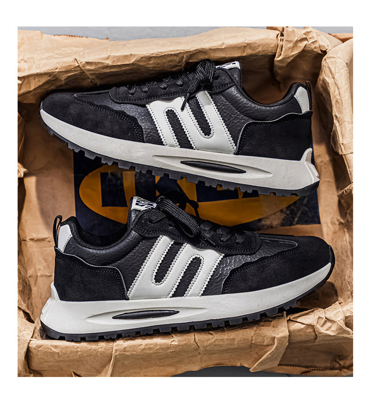 Men's Trendy Retro Cortez Sneakers, New Leather Running Shoes, Lightweight Soft Sole Casual Sports Shoes