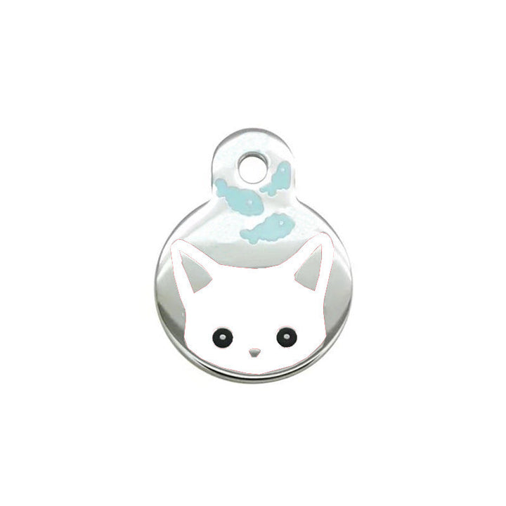 Pet Dog Brand Cute Cartoon Cat And Fish Printed Cat Necklace Pendant Alloy Dog Collar Ornament Pendant