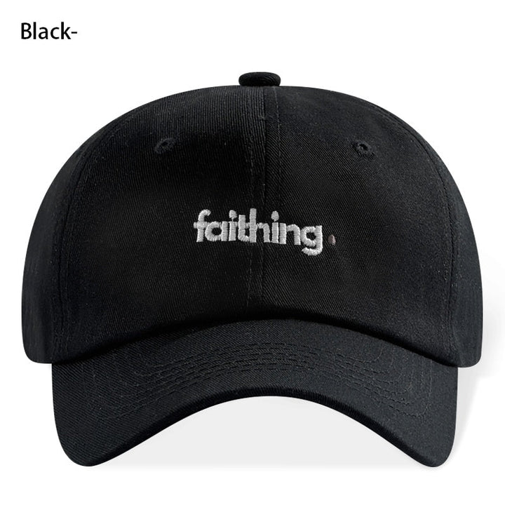 Religious Christian Faithing Letter Embroidery Black Vintage Casual Unisex Baseball Cap