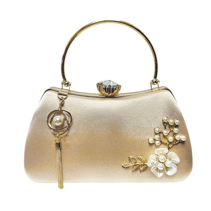 Pearl-encrusted Diamond-studded Tassel Pendant Handbag