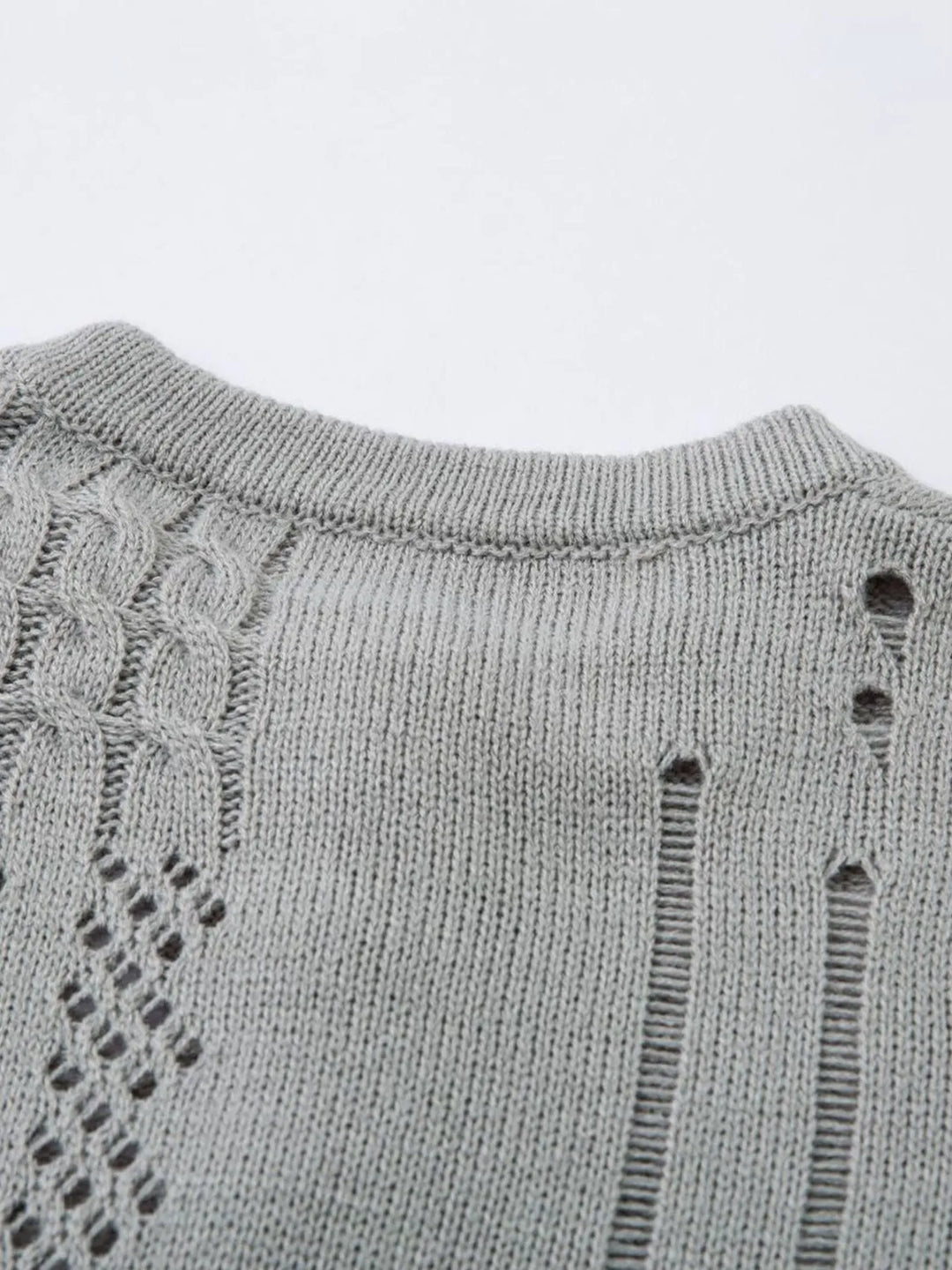 Men's Openwork Button Detail Knit Henley T-Shirt