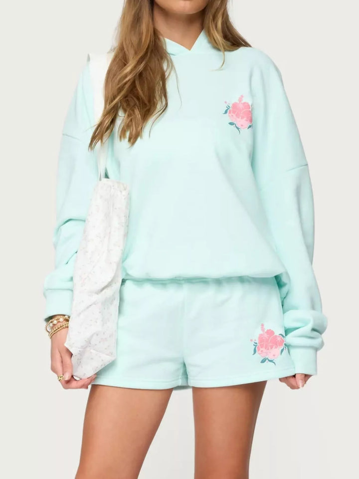 Drop Shoulder Graphic Hoodie with Kangaroo Pocket