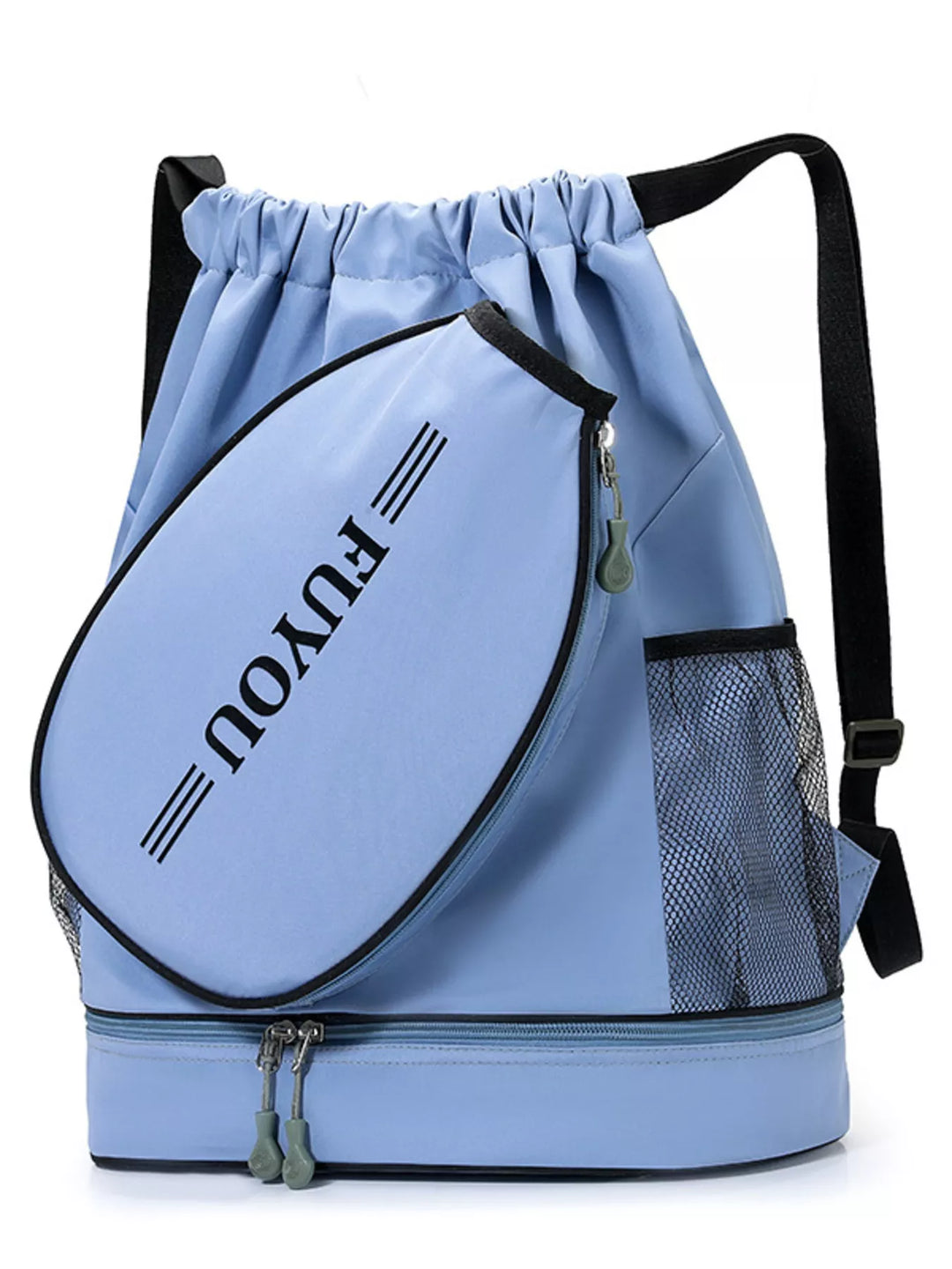 Sporty Racket Drawstring Backpack Bag