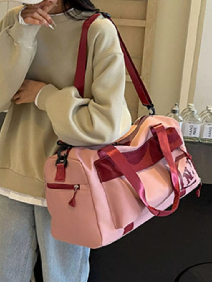 Contrast Oxford Cloth Travel Bag