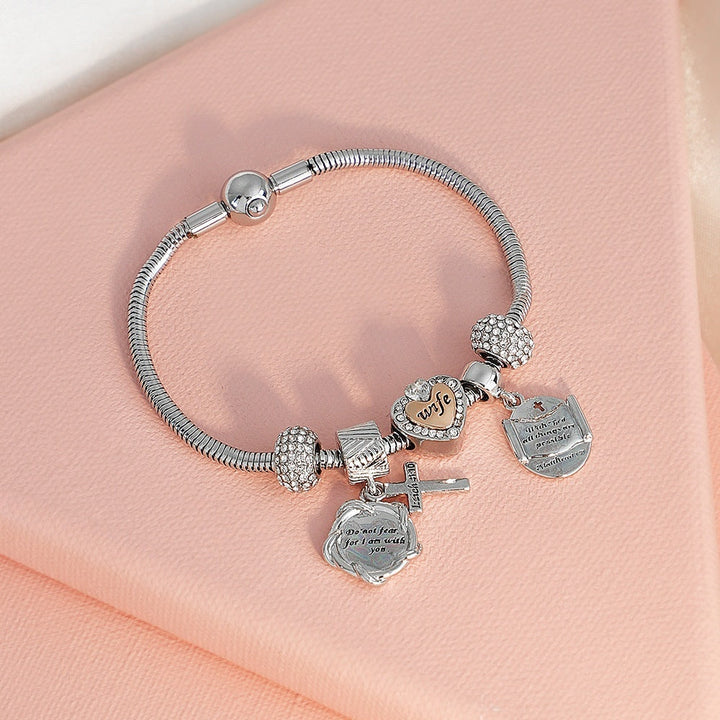 European And American-style Blush-pink Multi-strand Bracelet Couples Crystal Bracelet