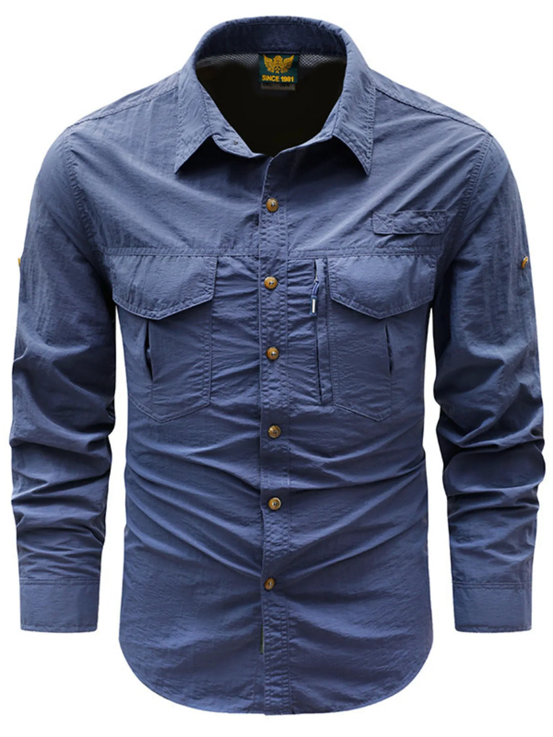 Men's Plus Size Button Up Long Sleeve Shirt