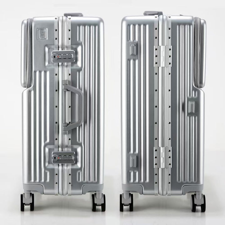Suitcase Travel Luggage Trolley Front-Opening Large Capacity Aluminum Frame Carry-On Cabin Bag